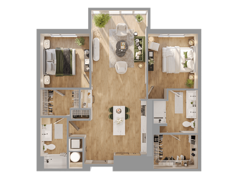 a floor plan of a house with a bedroom and a living room at Bemiston Place Apartments, Clayton, 63105